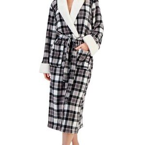 NWT, Charter Club, Women’s Long-Sleeve Robe with self-tie, Pink and Black XL/XXL